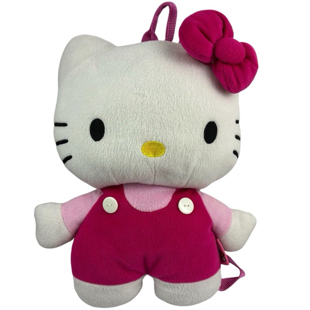 Hello Kitty Sanrio Plush Backpack Purse Bag Hot Pink 2011 Adjustable Straps READ